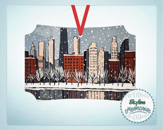 Born & Raised in Chicago Ornament, Chicago Skyline Hometown Pride Keepsake