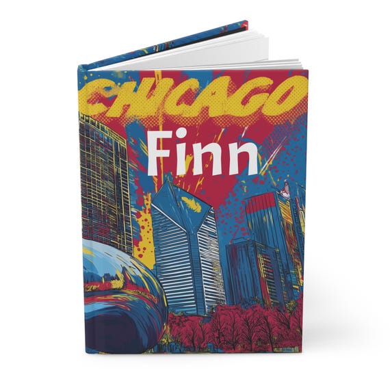 Chicago Bean Hardcover Journal - Personalized Comic Style Notebook