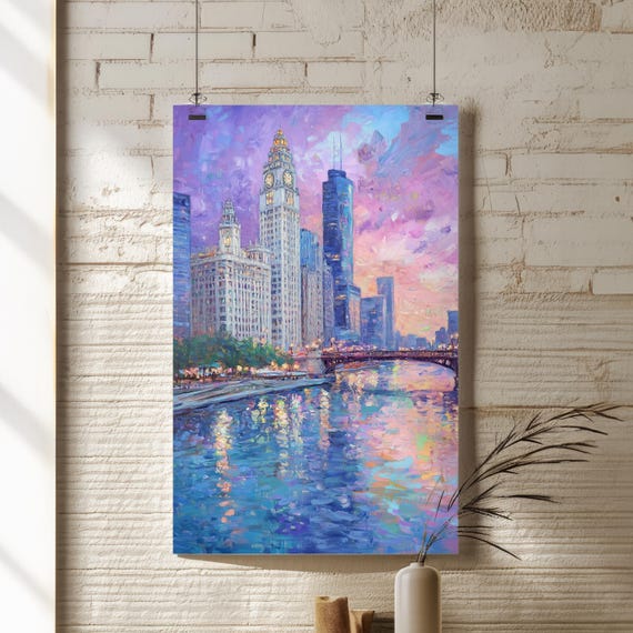 Chicago Riverfront Tower Poster Print