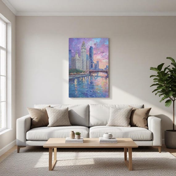 Chicago Riverfront Tower Metal Wall Art