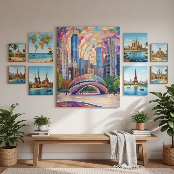 Chicago Bean Reflections Canvas Wall Art