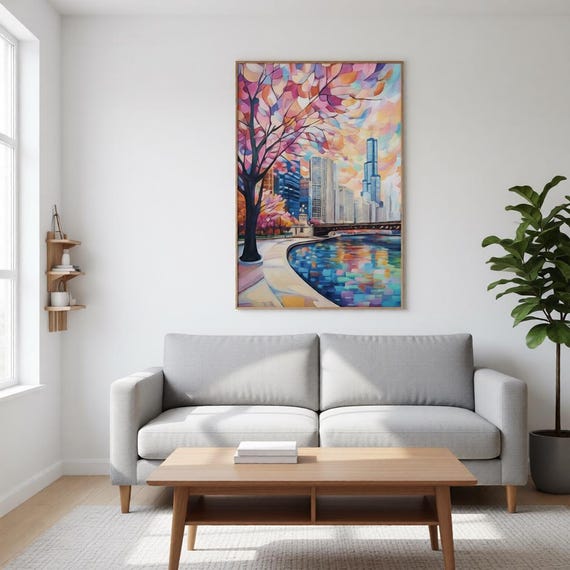 Chicago Riverwalk Architecture Poster Print