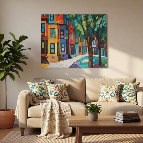 Chicago Abstract Brownstones Metal Wall Art