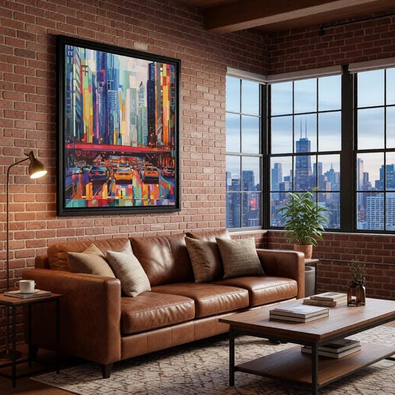 Chicago Abstract Loop Traffic Floating Frame Canvas