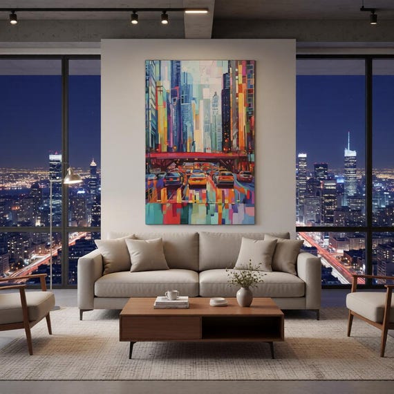 Chicago Abstract Loop Traffic Poster Print