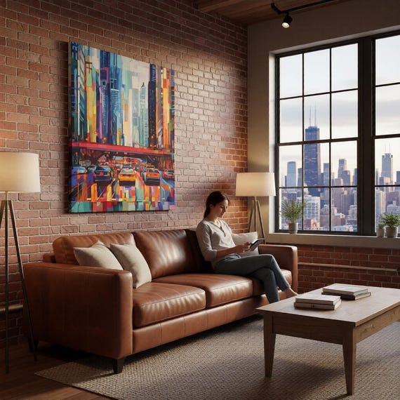 Chicago Abstract Loop Traffic Canvas Wall Art